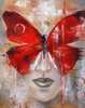 Poster - Red Butterfly, 30 x 45 см, Canvas on frame, Glamour