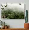 Poster - Bridge in cloudy jungle, 45 x 30 см, Canvas on frame, Nature