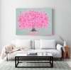 Постер - Copacul cu flori roz, 45 x 30 см, Холст на подрамнике