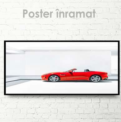 Постер - Красный кабриолет, 60 x 30 см, Холст на подрамнике