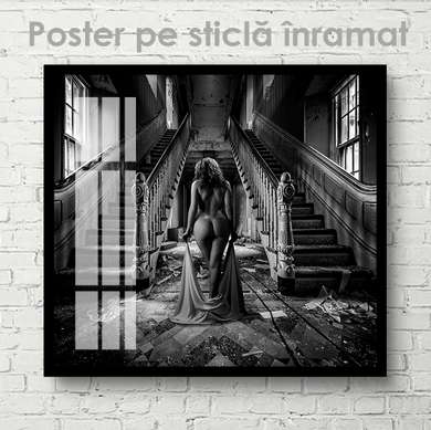 Poster - Doamna în casă veche, 40 x 40 см, Panza pe cadru