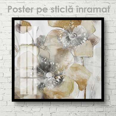 Poster - Flori gingașe, 40 x 40 см, Panza pe cadru