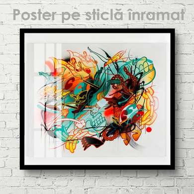 Poster - Abstracție multicoloră, 40 x 40 см, Panza pe cadru