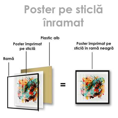 Poster - Abstracție multicoloră, 40 x 40 см, Panza pe cadru