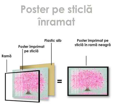 Poster - Tree with pink flowers, 45 x 30 см, Canvas on frame