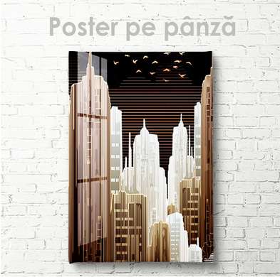 Poster - Oraș abstract, 30 x 45 см, Panza pe cadru
