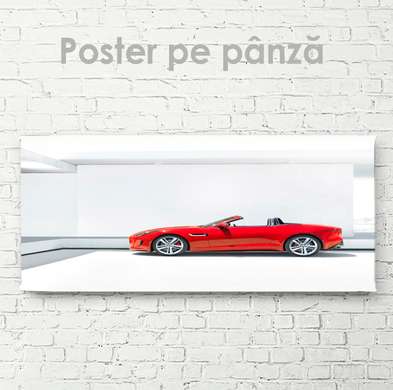 Poster - Roșu decapotabil, 60 x 30 см, Panza pe cadru
