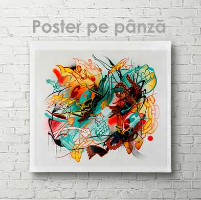 Постер - Разноцветная абстракция, 40 x 40 см, Холст на подрамнике