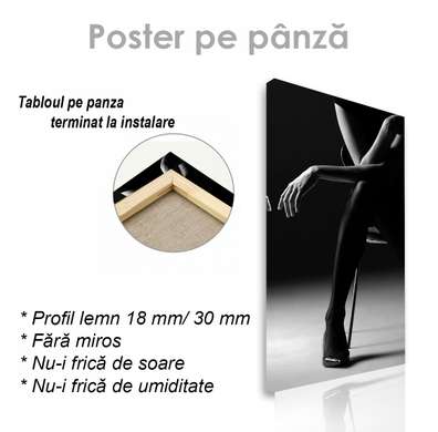 Poster - Doamna pe tocuri negre, 30 x 90 см, Panza pe cadru