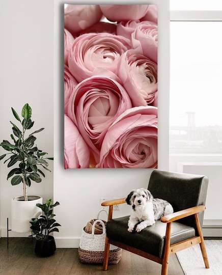 Постер - Пионовидные розы, 30 x 60 см, Холст на подрамнике, Цветы