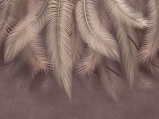 Wall Mural - Dark brown palm leaves