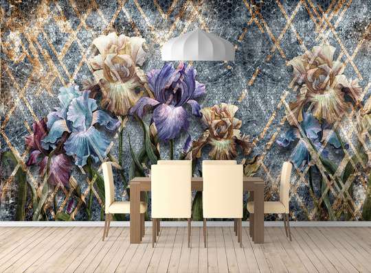 Wall Mural - Photo of flowers in grunge style