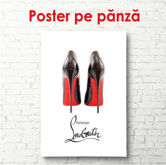 Постер - Туфли Кристиана Лабутена, 30 x 60 см, Холст на подрамнике, Минимализм