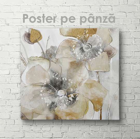 Постер - Нежные цветы, 40 x 40 см, Холст на подрамнике, Ботаника