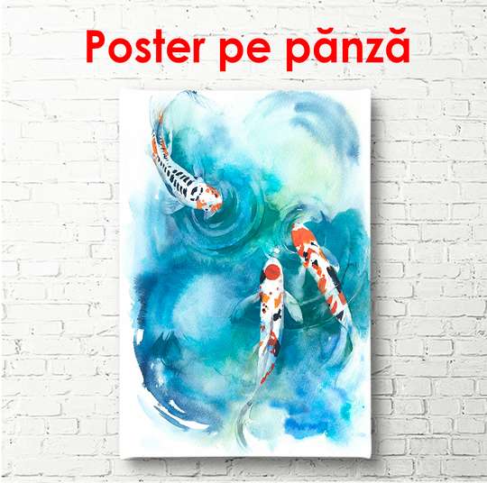 Poster - Japanese fish, 60 x 90 см, Framed poster, Different