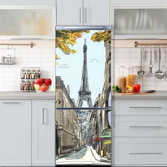 Stickere 3D pentru uși, Parisul, 60 x 90cm