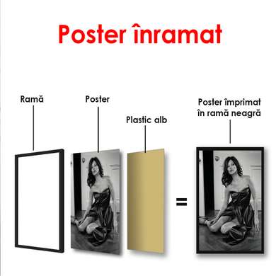 Poster - Kate Moss într-o rochie, 60 x 90 см, Poster înrămat