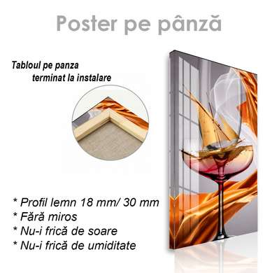 Poster - Marea în pahar, 30 x 60 см, Panza pe cadru