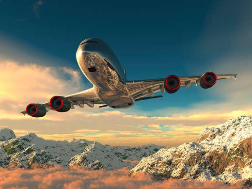 Wall Mural - Airplane in the mountains