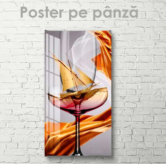 Poster - Sea in a glass, 30 x 60 см, Canvas on frame, Food and Drinks