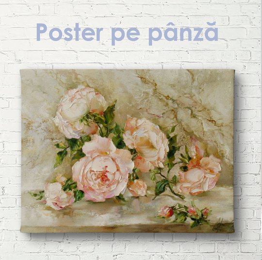 Постер, Нежность трепетных цветов, 45 x 30 см, Холст на подрамнике