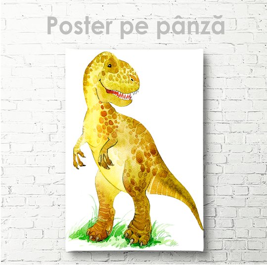 Постер, Динозавр в акварели 4, 30 x 45 см, Холст на подрамнике