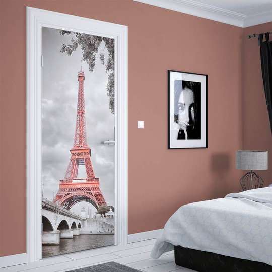 3D door sticker, Eiffel Tower, 60 x 90cm, Door Sticker