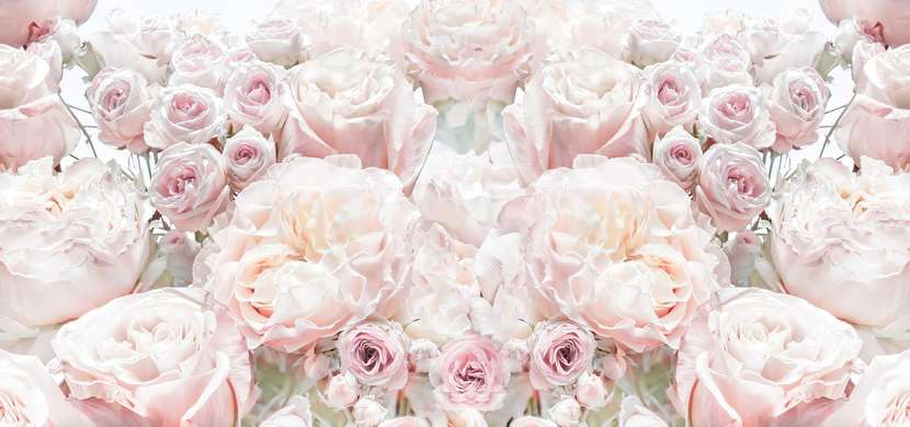 Фотообои - Нежная композиция пионов и роз