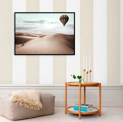 Poster - Balon peste desert, 45 x 30 см, Panza pe cadru
