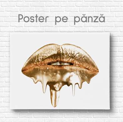 Poster - Buzele aurii, 60 x 30 см, Panza pe cadru