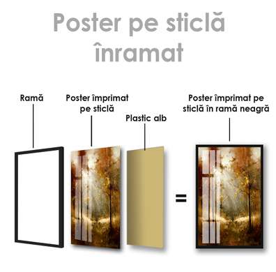 Poster - Pădurea de toamnă, 30 x 45 см, Panza pe cadru