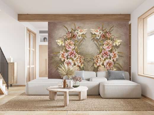 Wall Mural - Wreath of delicate flowers
