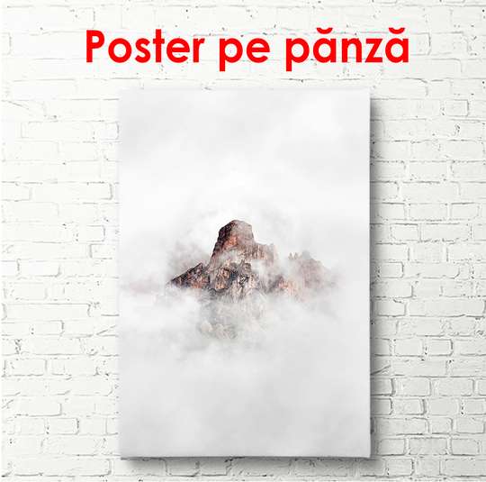 Постер - Горы среди облаков, 30 x 60 см, Холст на подрамнике, Природа