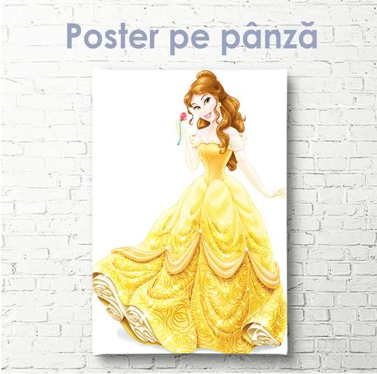 Постер - Принцесса Белль, 30 x 60 см, Холст на подрамнике, Для Детей