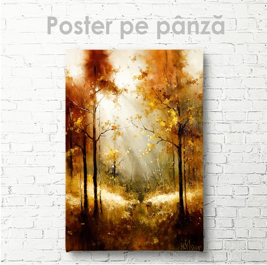 Постер, Осенний лес, 30 x 45 см, Холст на подрамнике