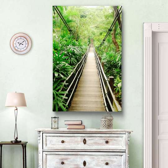 Poster - Pod în pădurea verde, 30 x 45 см, Panza pe cadru