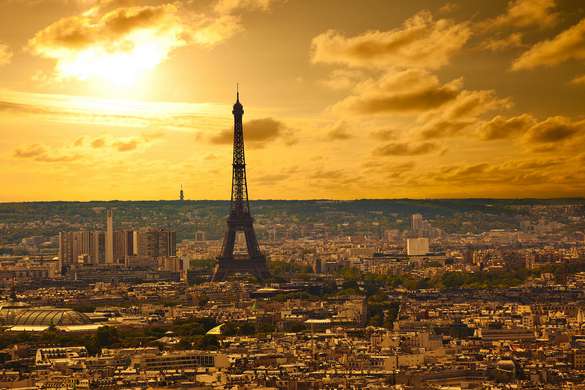 Фотообои - Огненый закат над Парижем