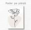 Постер - Роза, 30 x 45 см, Холст на подрамнике, Минимализм
