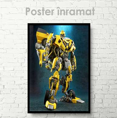 Постер - Робот Трансформер- Бамблби, 30 x 45 см, Холст на подрамнике