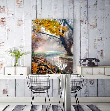Poster - Râul din pădure, 30 x 45 см, Panza pe cadru