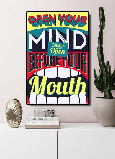 Poster - Think Before You Speak, 30 x 45 см, Canvas on frame, Quotes