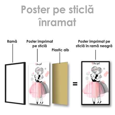 Poster - Fetele balerine, 30 x 45 см, Panza pe cadru