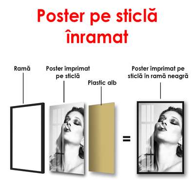 Poster - Portretul lui Kate Moss cu o țigară, 60 x 90 см, Poster înrămat