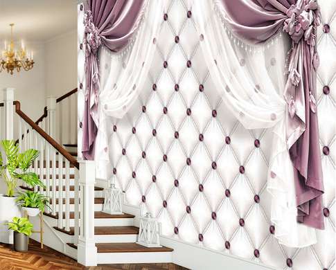 Wall Mural - Glam style wallpaper with pink elements