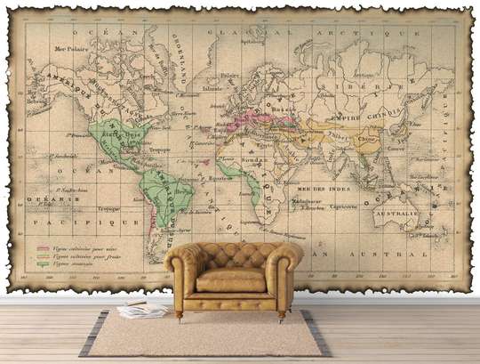 Fototapet - Harta lumii în stil vechi