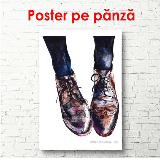 Постер - Мужские туфли, 30 x 45 см, Холст на подрамнике, Разные