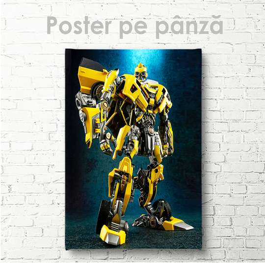 Poster - Robot Transformer - Bumblebee, 30 x 45 см, Panza pe cadru, Pentru Copii