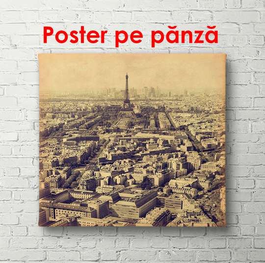 Постер - Черно белый Лондонский мост, 100 x 100 см, Постер в раме, Винтаж
