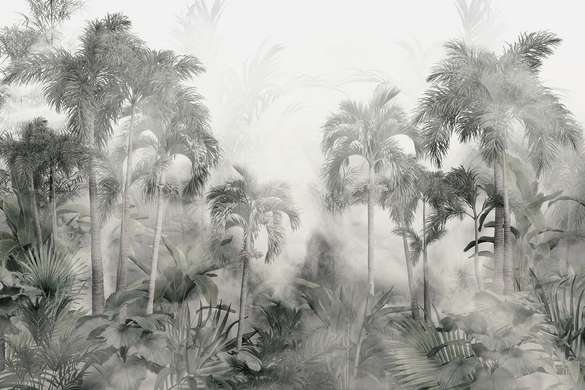 Wall Mural - Palm jungle in the fog