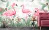 Wall Mural - Flamingos in green plants